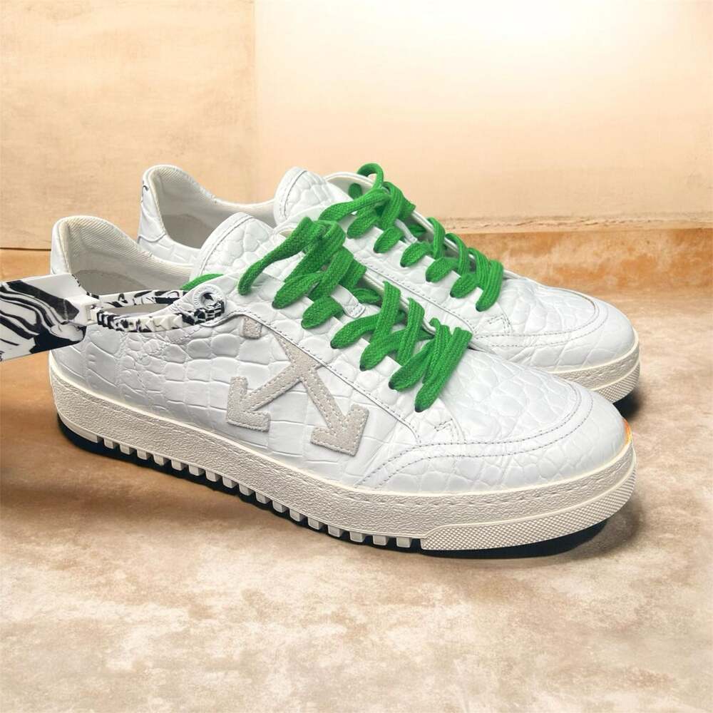 Off-White c/o Virgil Abloh 2.0 White Crocodile-Embossed Leather